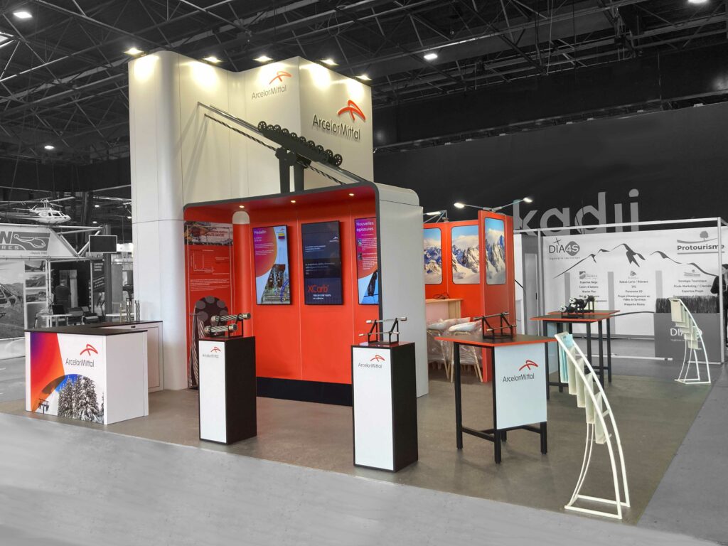 stand sur mesure pour Arcelor à l'occasion de Mountain Planet