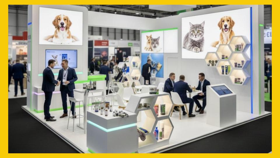 Stand professionnel conçu pour INTERZOO 2026 salon animaux de compagnie Nuremberg