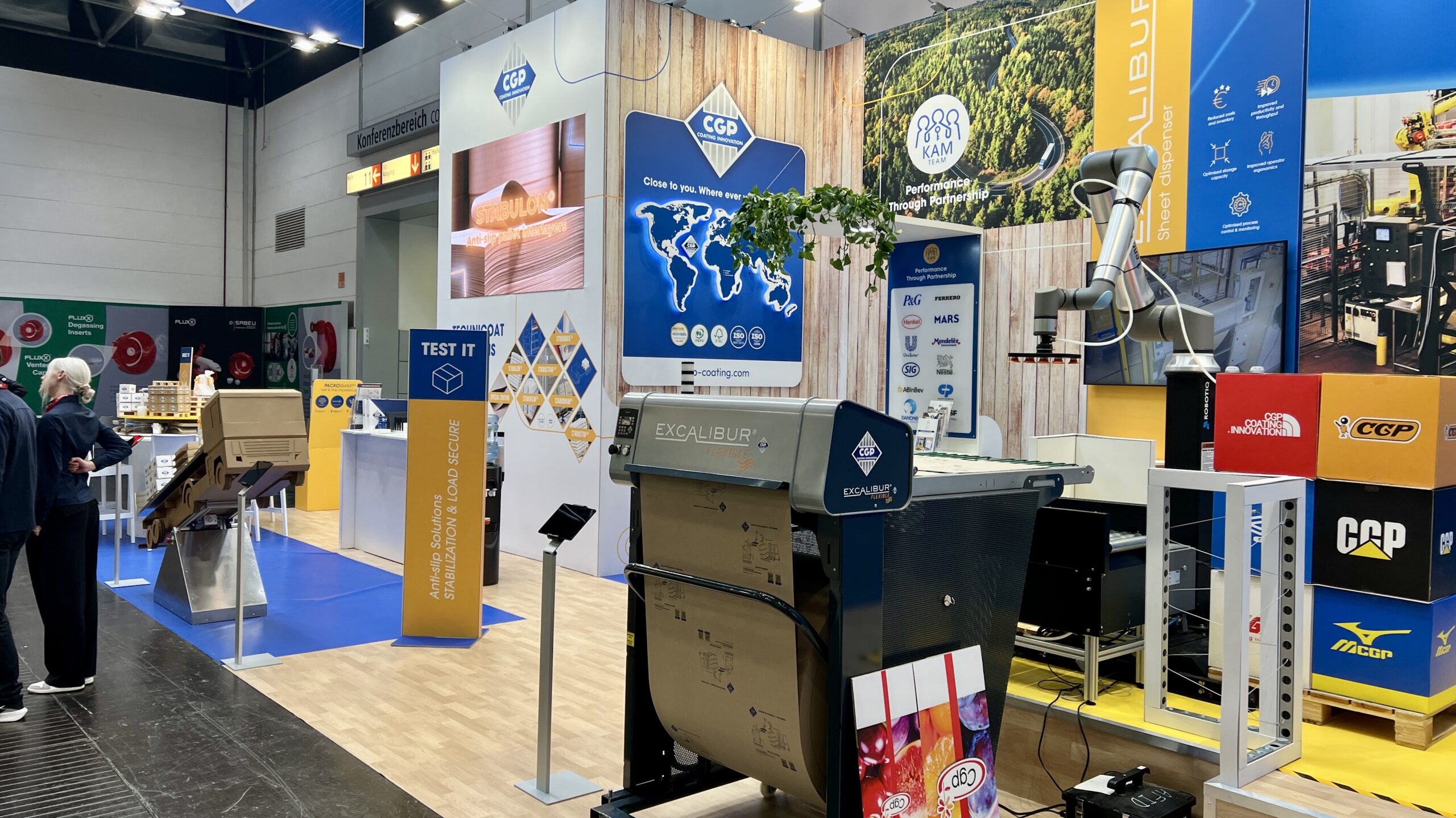 Stand CGP Coating Innovation conçu par Affaire d'Idées — Interpack 2026, hall 10 E97, vue d'ensemble